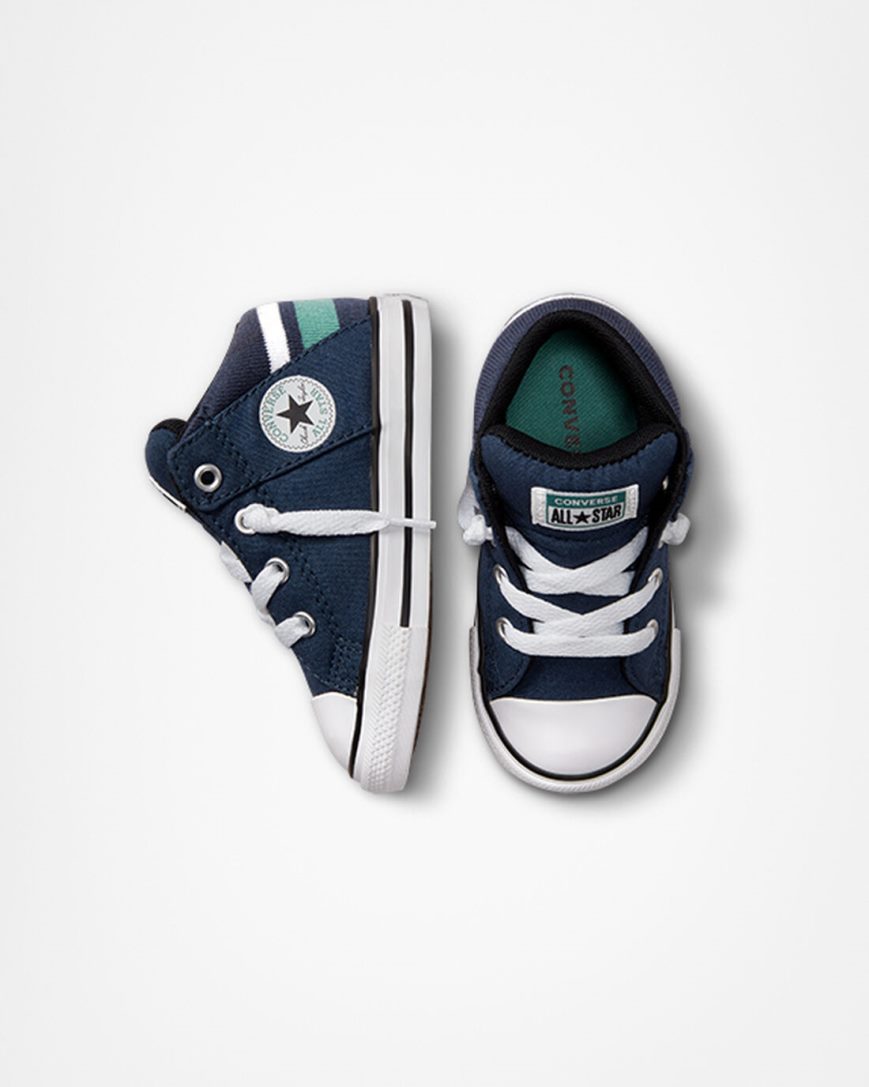 Chlapecké Boty Vysoké Converse Chuck Taylor All Star Axel Varsity Tmavě Blankyt Bílé | CZ INYA58